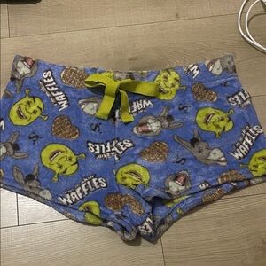 Dreamworks Shrek Fleece Shorts with Blue and Yellow